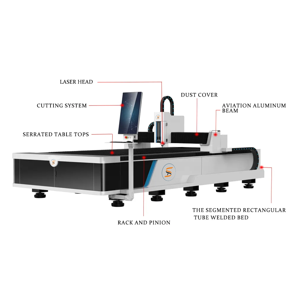 Raycus Max JPT 3000w 6000w Fiber Laser Cutter 3015